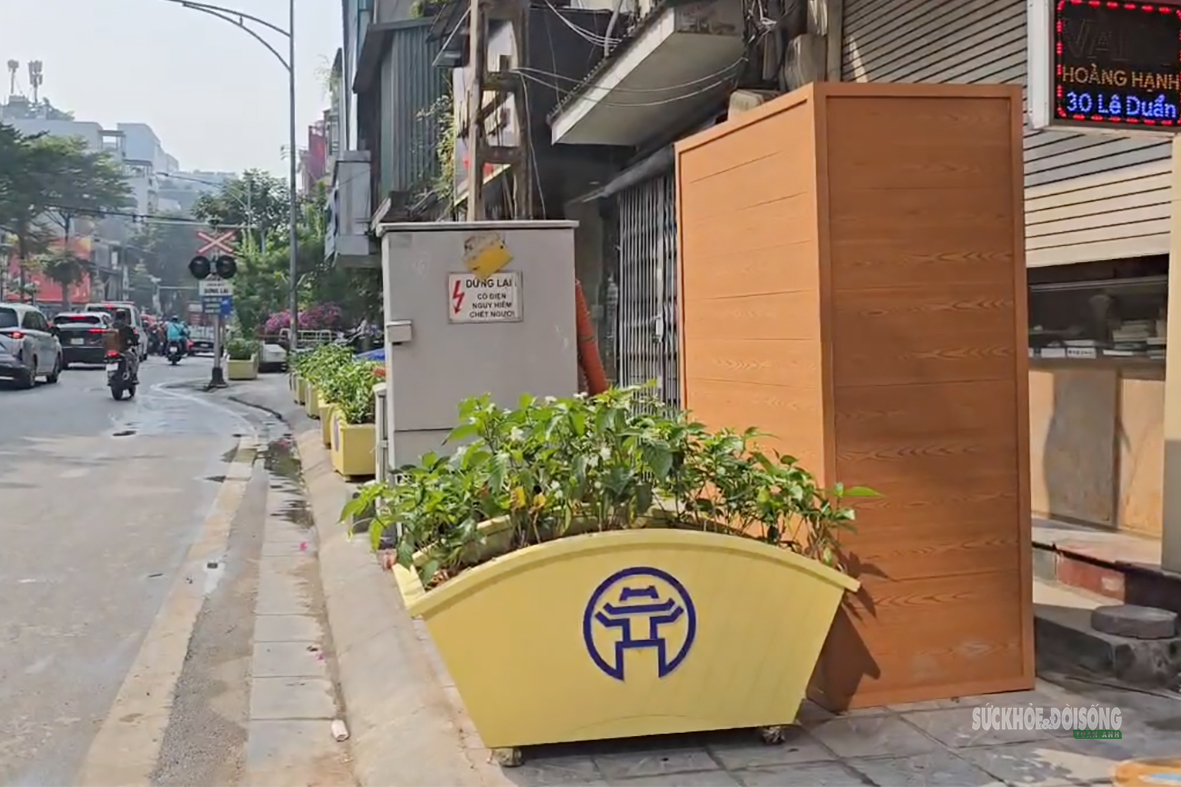 Hàng loạt bồn cây lớn 'án ngữ' vỉa hè phố Lê Duẩn- Ảnh 2.