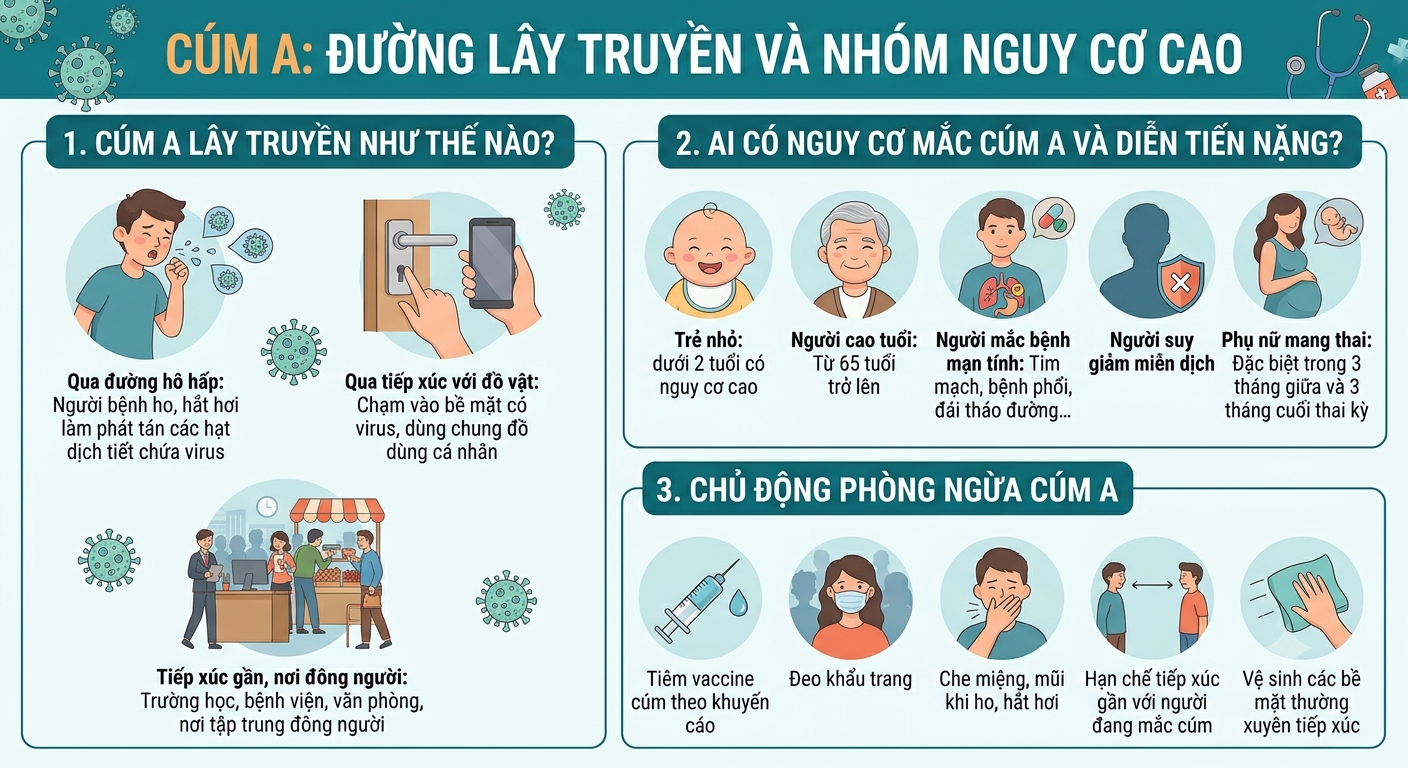 Infographic: Cúm A không đơn giản là sốt, ho, cha mẹ cảnh giác biến chứng nguy hiểm - Ảnh 2.