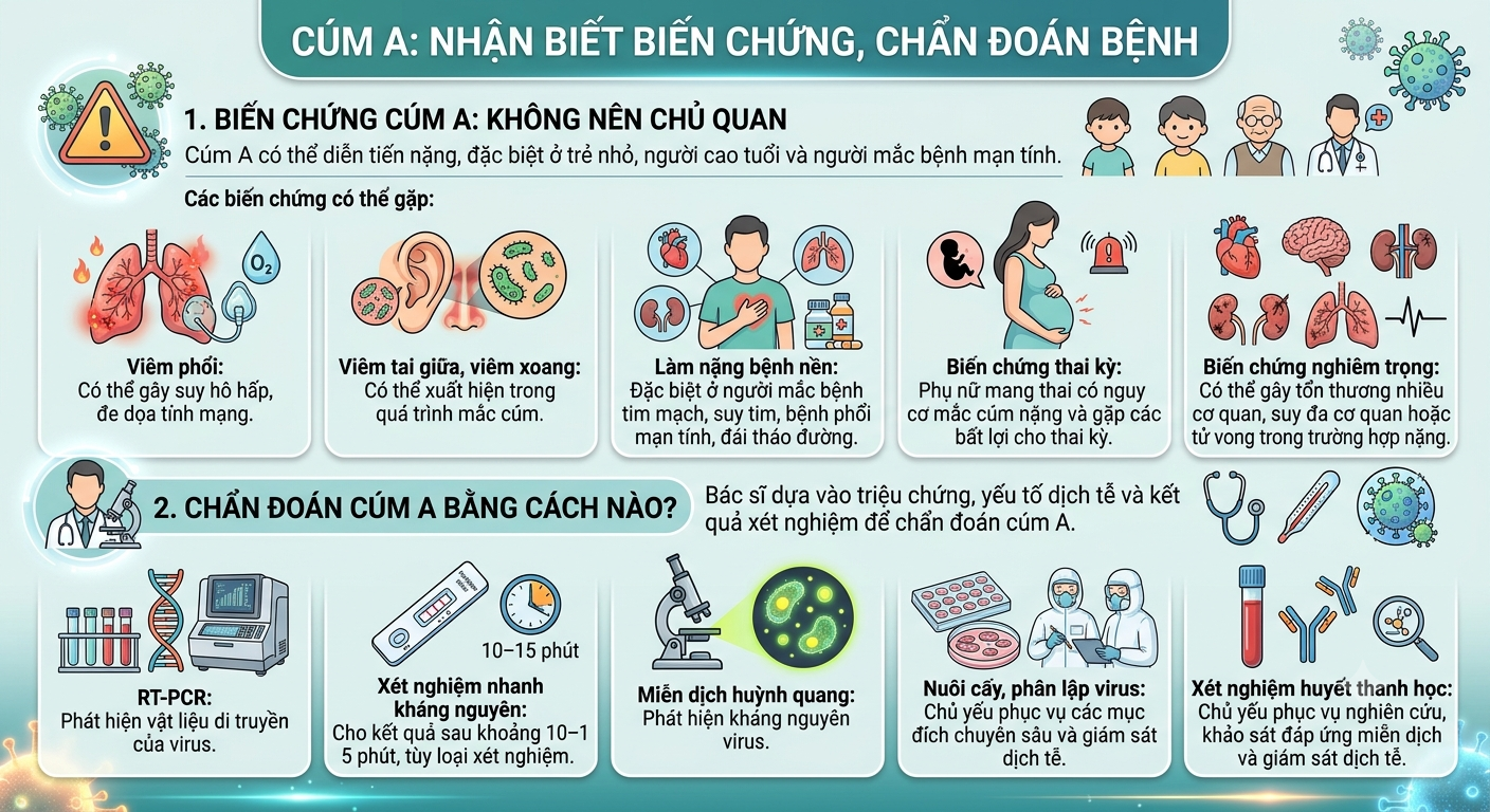 Infographic: Cúm A không đơn giản là sốt, ho, cha mẹ cảnh giác biến chứng nguy hiểm - Ảnh 3.