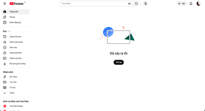 Trang chủ YouTube bất ngờ trống trơn, không hiện video trong ngày Mùng 2 Tết- Ảnh 2. Trang chủ YouTube bất ngờ trống trơn, không hiện video trong ngày Mùng 2 Tết- Ảnh 2.