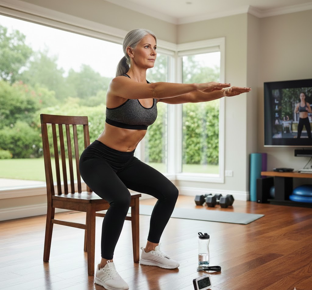 Không cần ăn kiêng khắt khe dịp Tết, bài tập đơn giản giúp giảm mỡ bụng sau tuổi 60 - Ảnh 3.