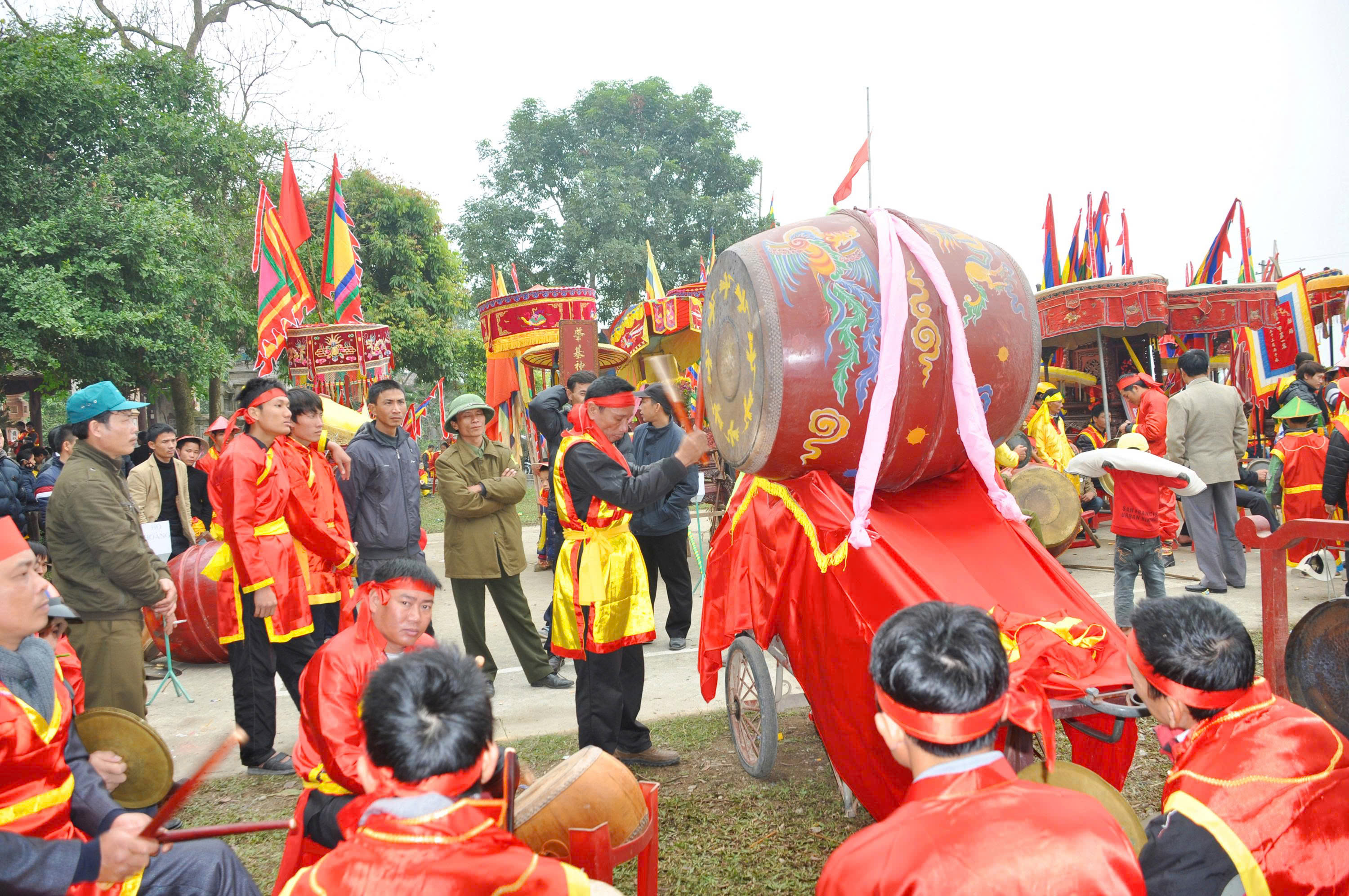 Thanh âm linh thiêng của trống tế ngày Xuân- Ảnh 1.