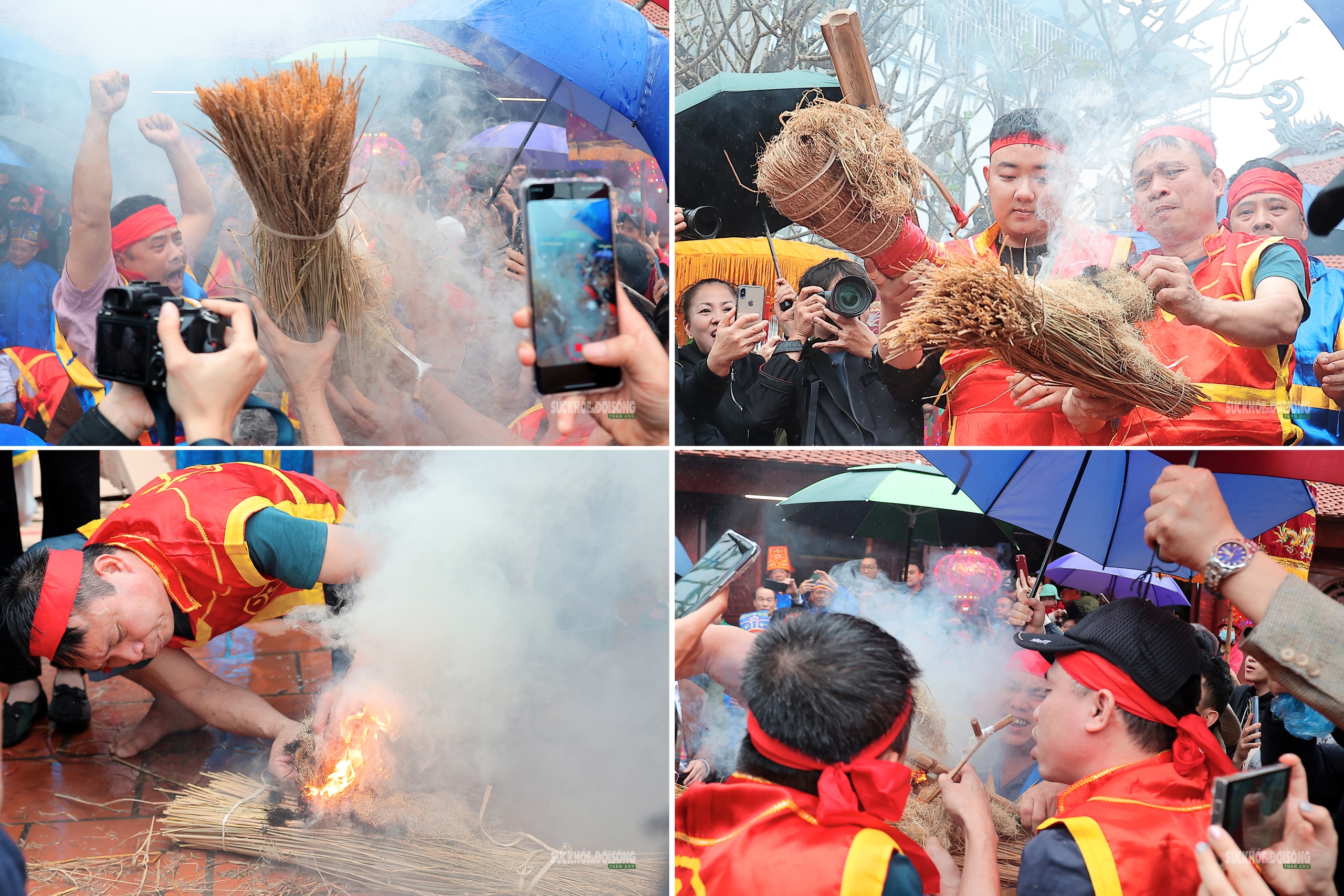 Trai làng kéo lửa giữa mưa xuân trong lễ hội thổi cơm Thị Cấm- Ảnh 3.