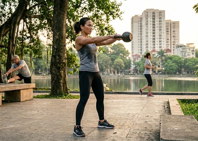 5 bài tập buổi sáng giảm mỡ bụng hiệu quả hơn tập gym sau tuổi 55- Ảnh 6.