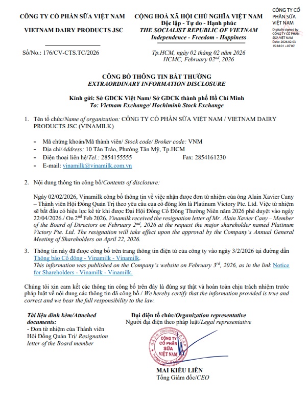 Chuyển động nhân sự cấp cao tại Vinamilk- Ảnh 2.