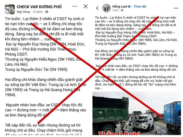 Thông tin '3 chiến sĩ CSGT hy sinh trên cao tốc' là sai sự thật- Ảnh 1.