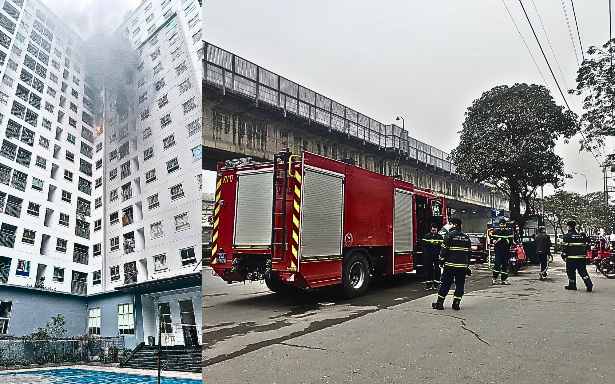 Cháy quán cà phê trong khu đô thị Văn Phú, lửa bùng phát từ tầng 1 nhà 4 tầng- Ảnh 1.