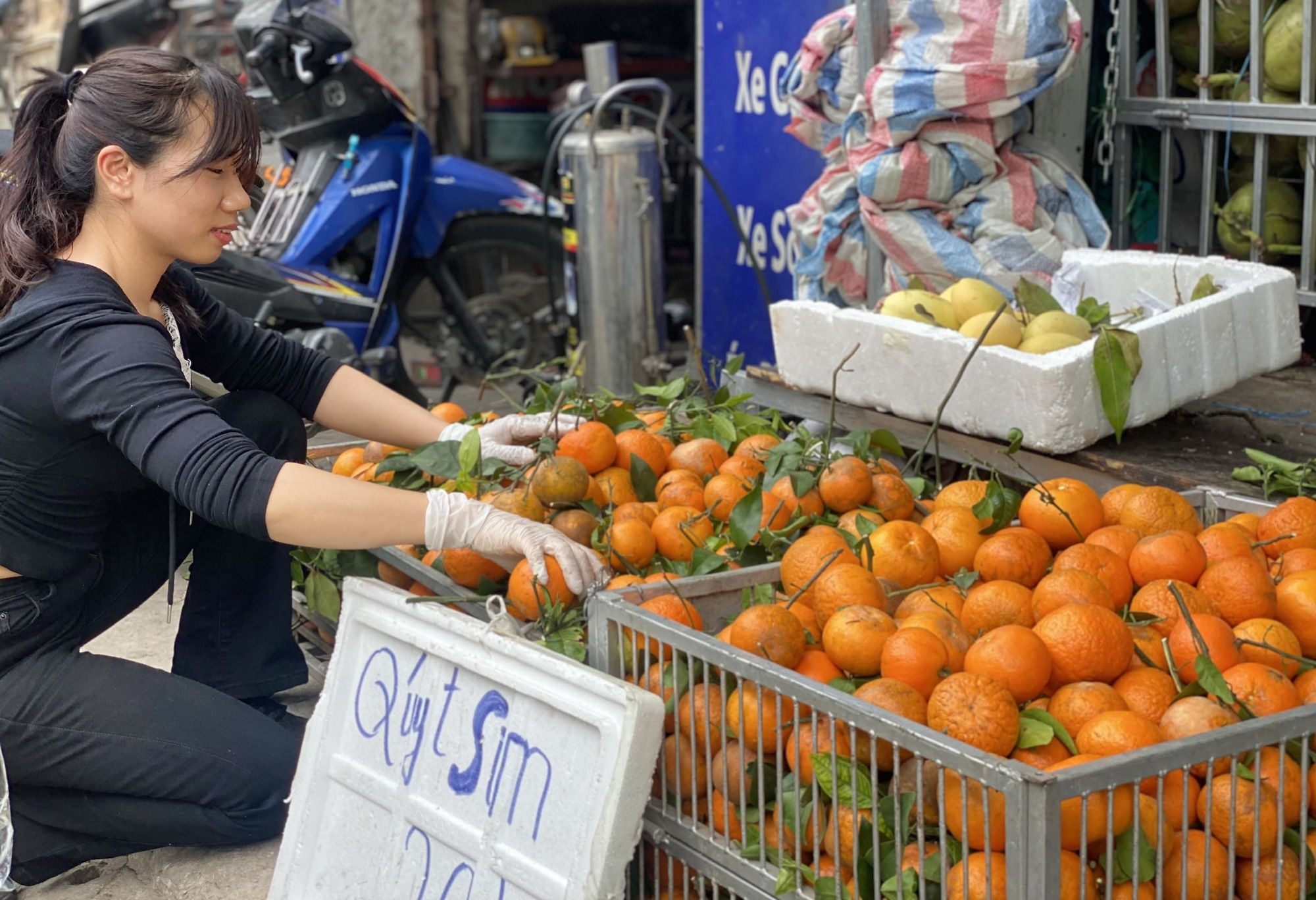 Quýt sim ‘xả’ đầy chợ, giá rẻ chỉ hơn chục nghìn đồng/kg dịp cận Tết Nguyên đán- Ảnh 4.