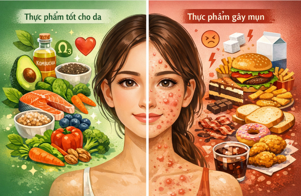 Ăn gì để da sạch mụn, mịn màng?- Ảnh 1.