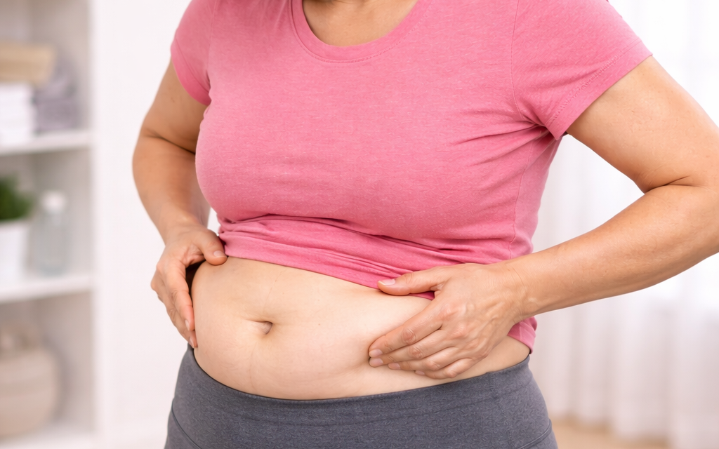 7 bài tập trước khi ngủ giúp phụ nữ 40+ giảm mỡ bụng- Ảnh 1. 10 cách giúp phụ nữ tuổi 40+ giảm mỡ bụng hiệu quả và an toàn