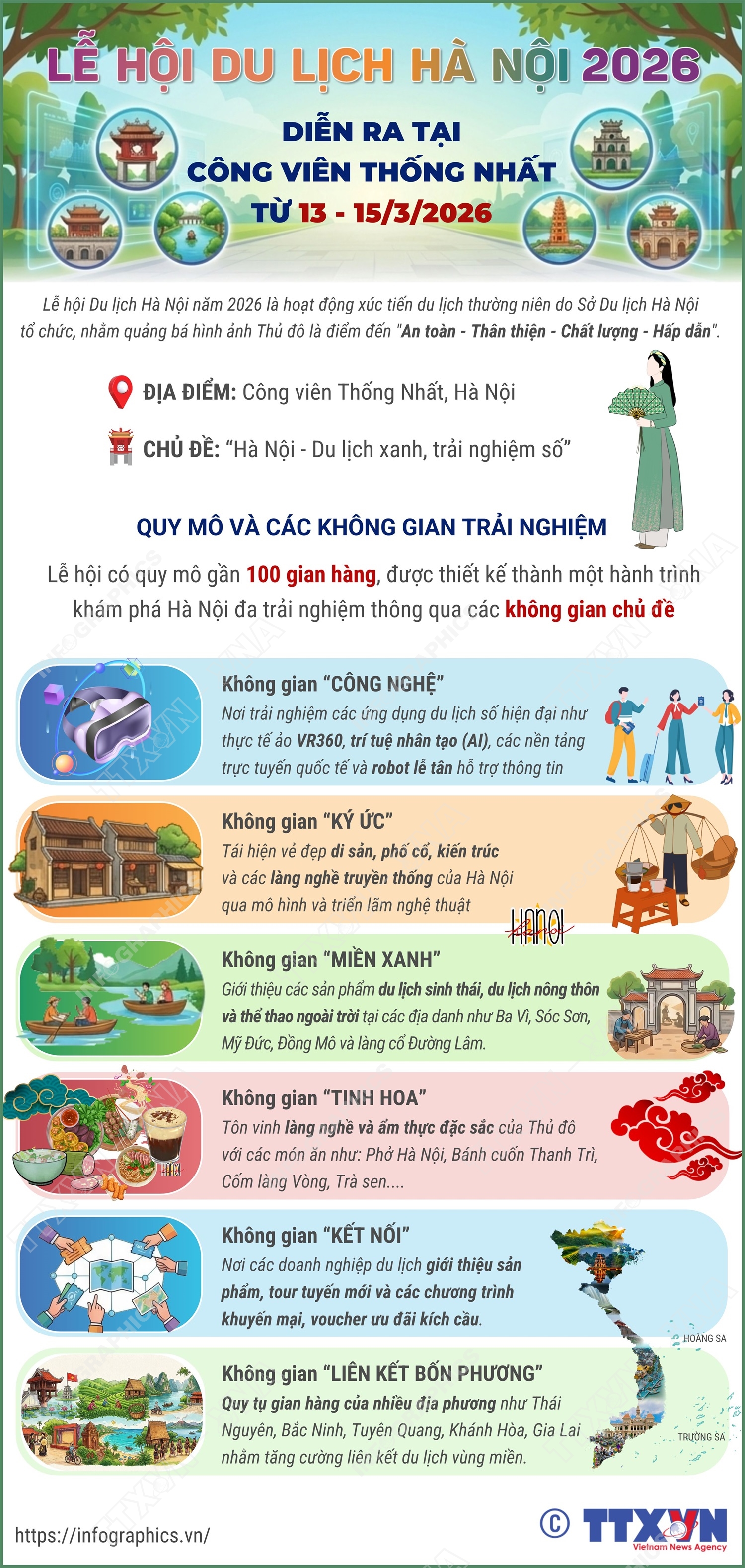 Lễ hội Du lịch Hà Nội 2026 diễn ra tại Công viên Thống Nhất từ 13 - 15/3/2026- Ảnh 1.