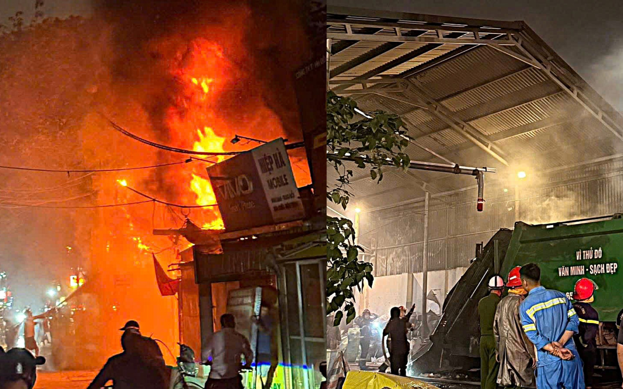 Hà Nội: Cháy nhà tại Lĩnh Nam, nhiều người tìm cách thoát qua tầng tum sang nhà bên cạnh- Ảnh 1. Hà Nội: Cháy nhà tại Lĩnh Nam, nhiều người tìm cách thoát qua tầng tum sang nhà bên cạnh- Ảnh 1.