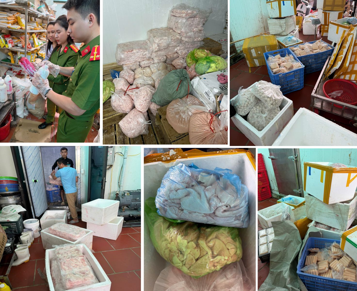 Gần 1 tấn nguyên liệu thực phẩm ‘trôi nổi’ chuẩn bị biến thành nem chua, xúc xích- Ảnh 2.