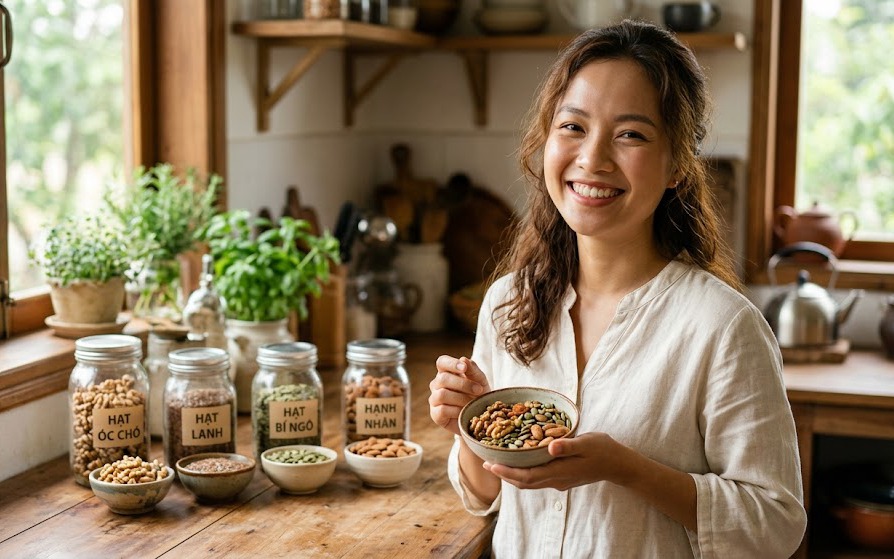 8 lợi ích khi ăn đu đủ thường xuyên- Ảnh 2. 4 loại hạt tốt cho làn da khỏe mạnh