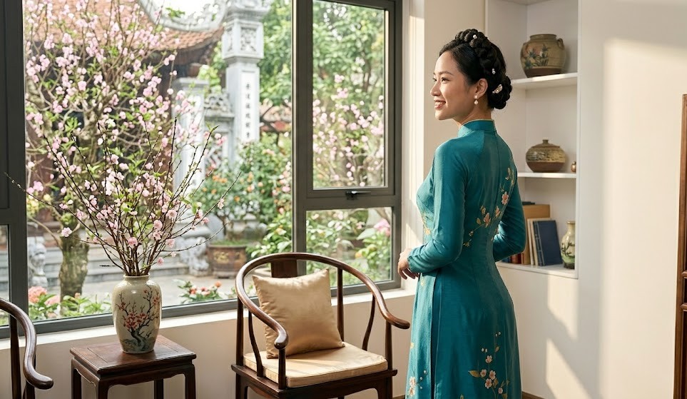 Cách tạo dáng vạn người mê với trang phục áo dài- Ảnh 1.