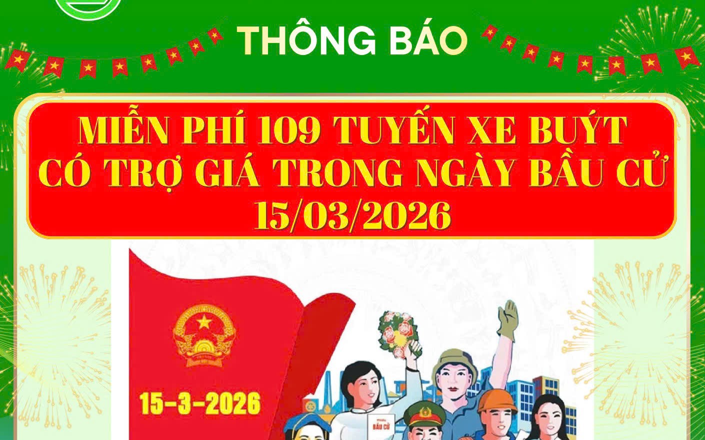 TP Hồ Chí Minh: Miễn phí vé xe buýt và metro số 1 trong ngày bầu cử 15/3