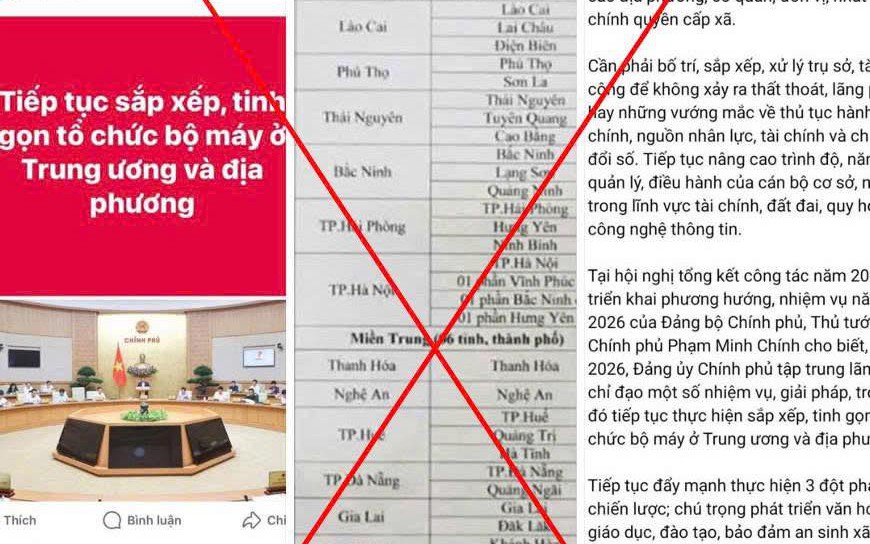 Xử phạt 7,5 triệu đồng với cá nhân đăng tải thông tin sai sự thật về sáp nhập còn 16 tỉnh, thành