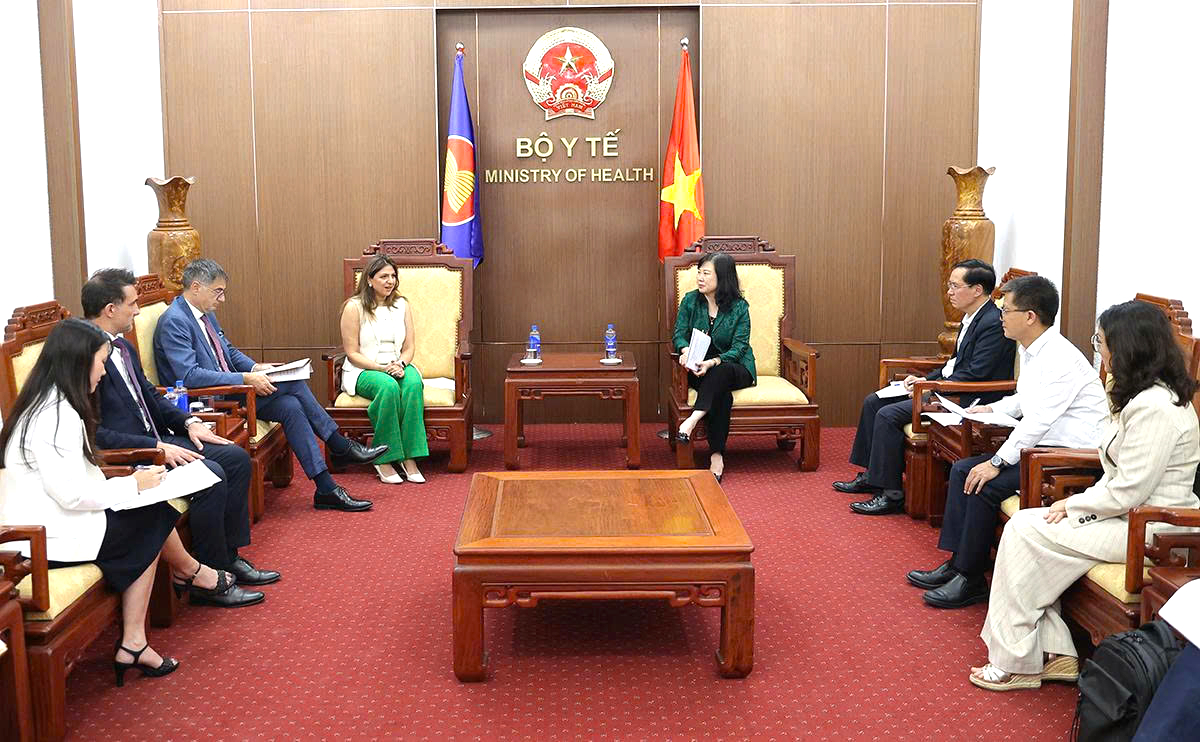 Bộ trưởng Đào Hồng Lan tiếp, làm việc với đoàn lãnh đạo cấp cao Tập đoàn Sanofi- Ảnh 2.