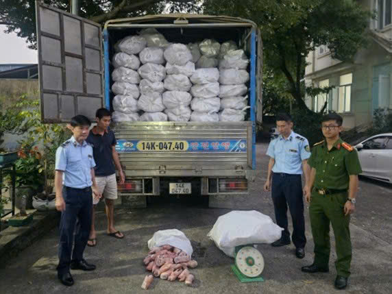 Ngăn chặn hơn 12 tấn chân lợn đông lạnh bốc mùi hôi ra thị trường- Ảnh 1.