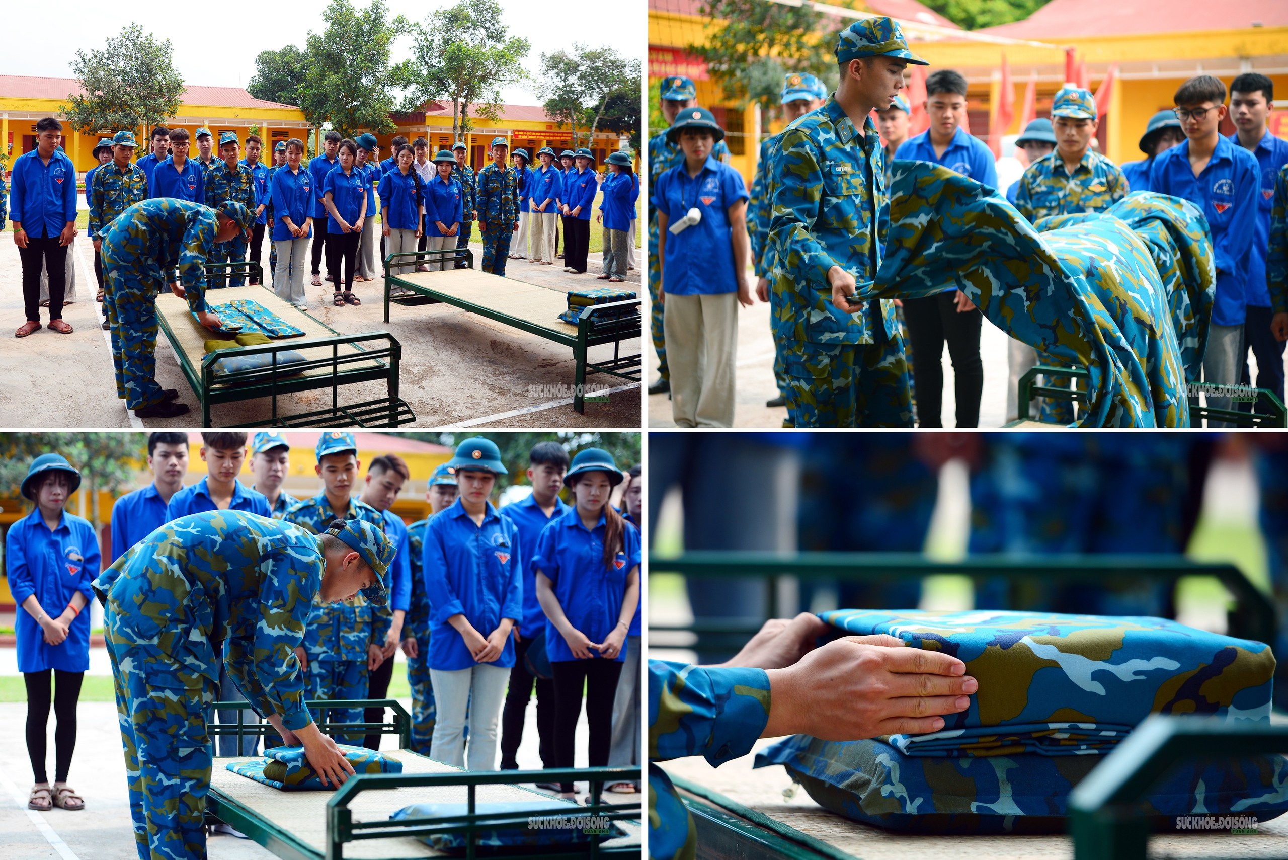 Bất ngờ nữ sinh lớp 12 trổ tài gấp chăn vuông như gạch- Ảnh 1.