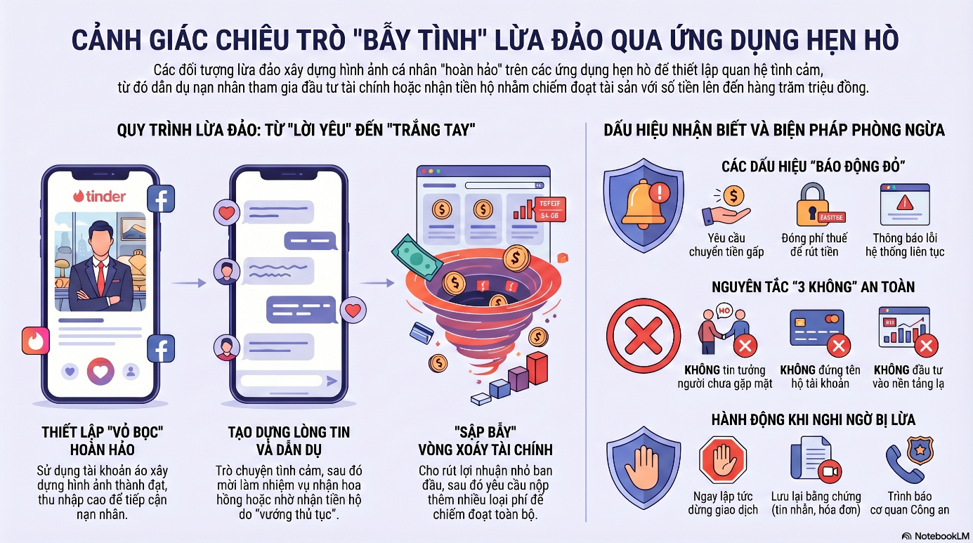 Công an Quảng Ninh cảnh báo: Nhiều người dính 'bẫy tình' qua ứng dụng hẹn hò- Ảnh 1.