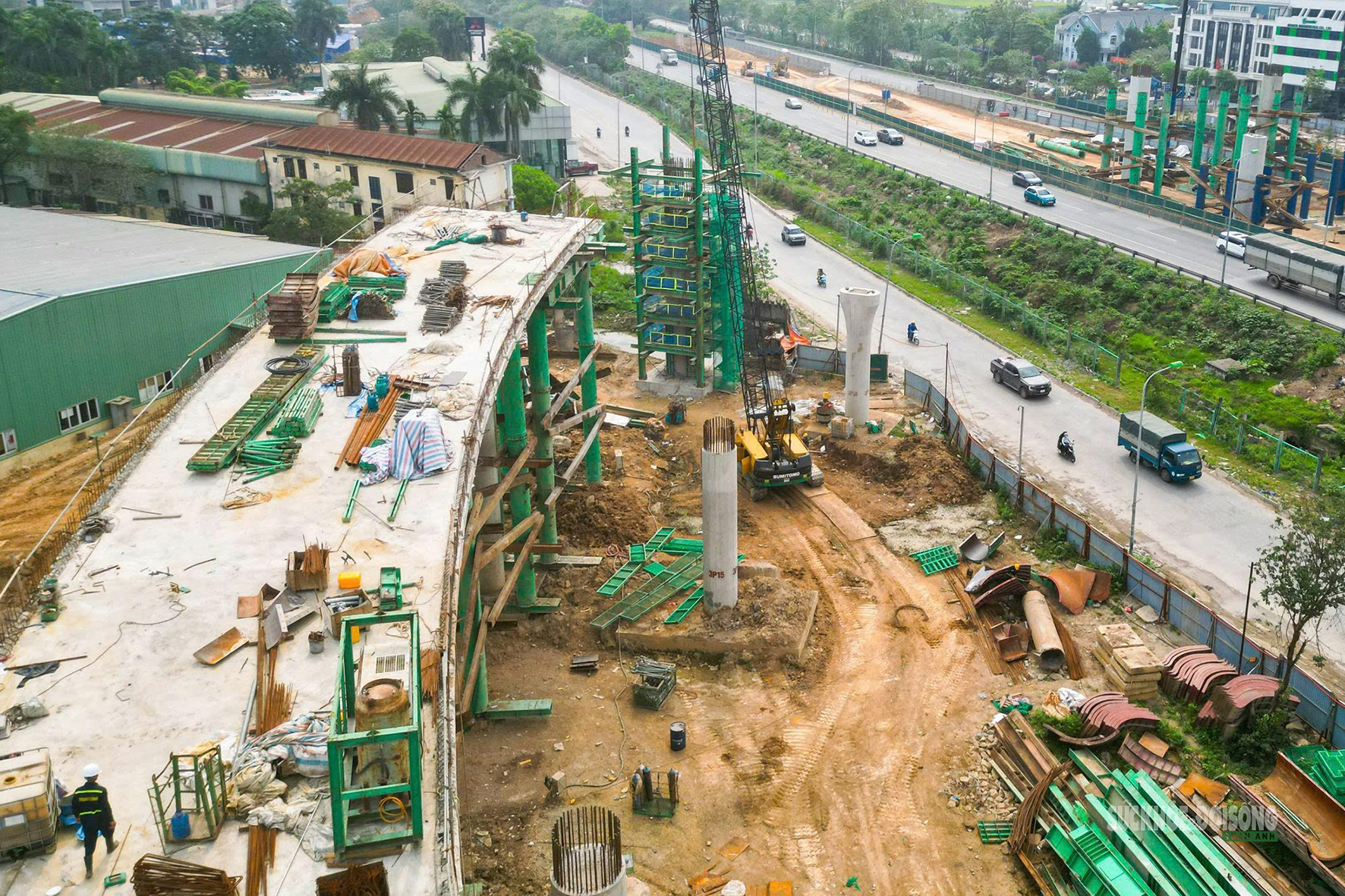 Sau gần 1 năm, nút giao nghìn tỷ Vành đai 3,5 - Đại lộ Thăng Long rõ hình hài- Ảnh 6.