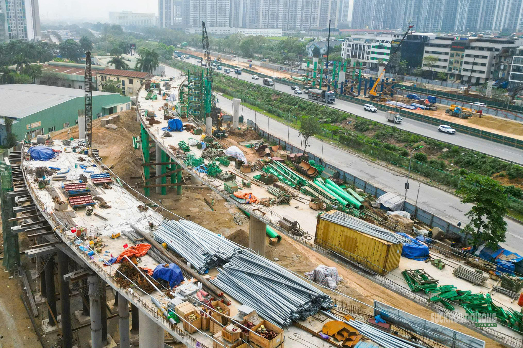 Sau gần 1 năm, nút giao nghìn tỷ Vành đai 3,5 - Đại lộ Thăng Long rõ hình hài- Ảnh 8.