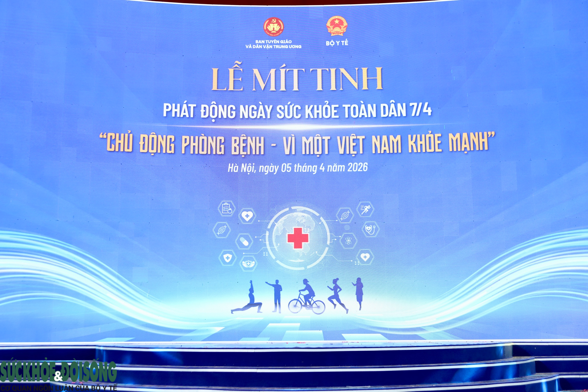 Hoàn tất tổng duyệt, sẵn sàng cho Lễ mít tinh Ngày Sức khỏe toàn dân- Ảnh 2. Hoàn tất tổng duyệt, sẵn sàng cho Lễ mít tinh Ngày Sức khỏe toàn dân- Ảnh 2.