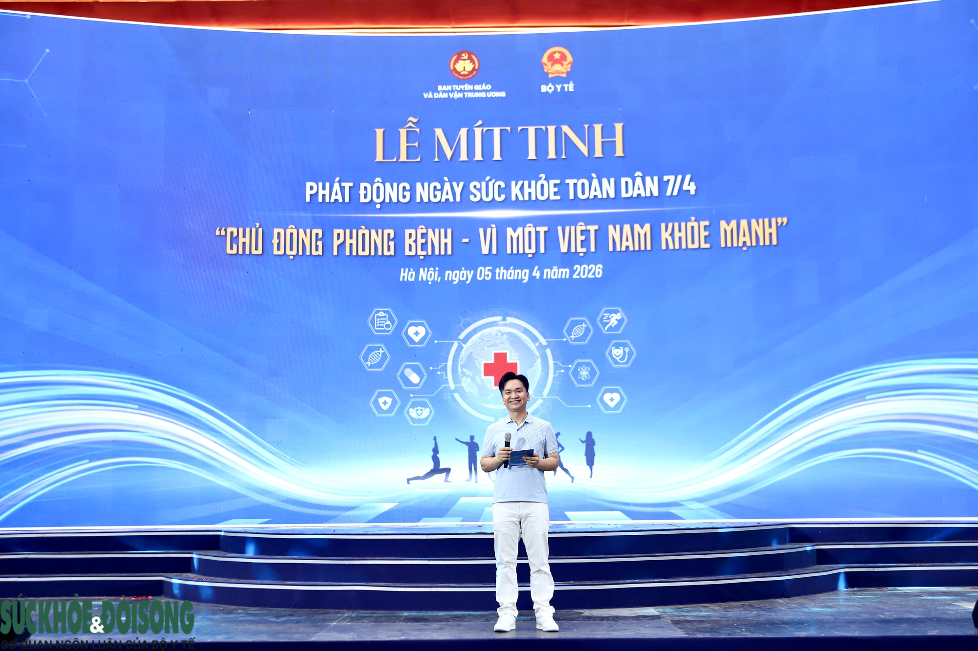 Hoàn tất tổng duyệt, sẵn sàng cho Lễ mít tinh Ngày Sức khỏe toàn dân- Ảnh 3. Hoàn tất tổng duyệt, sẵn sàng cho Lễ mít tinh Ngày Sức khỏe toàn dân- Ảnh 3.