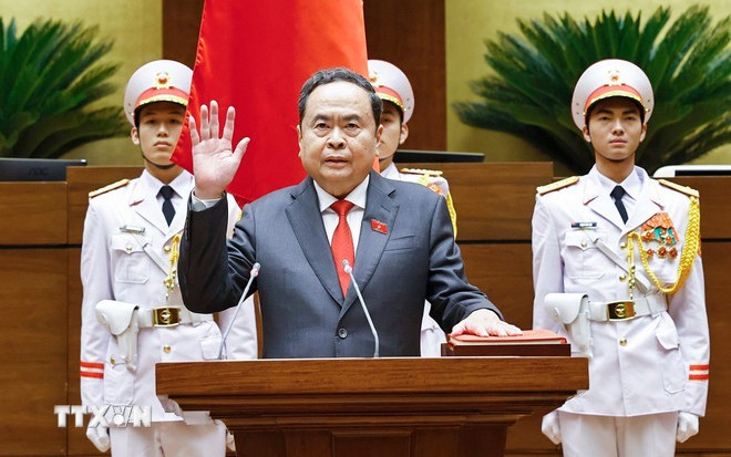 Đồng chí Trần Thanh Mẫn tuyên thệ và phát biểu nhậm chức Chủ tịch Quốc hội khóa XVI- Ảnh 4.