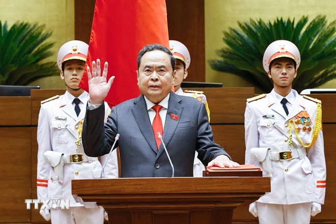 Thông qua Nghị quyết bầu đồng chí Trần Thanh Mẫn giữ chức Chủ tịch Quốc hội khóa XVI- Ảnh 1.