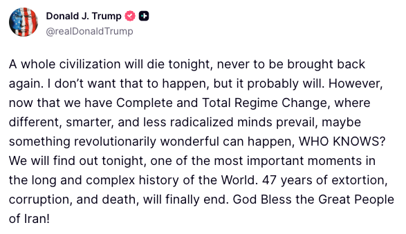 Ông Trump bất ngờ 'xuống thang', tạm dừng tấn công Iran sau tối hậu thư cứng rắn- Ảnh 1. Ông Trump bất ngờ 'xuống thang', tạm dừng tấn công Iran sau tối hậu thư cứng rắn- Ảnh 1.