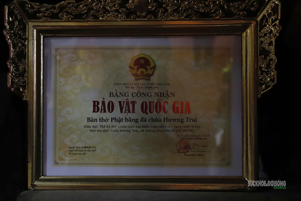 Chiêm ngưỡng bàn thờ Phật bằng đá 650 năm tuổi thời Trần ở Hà Nội- Ảnh 2.