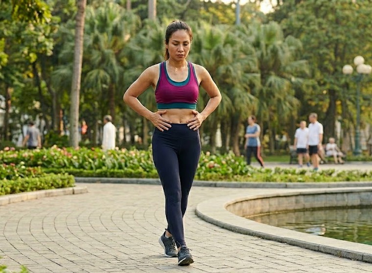 5 bài tập đi bộ giảm mỡ bụng tốt hơn tập gym sau tuổi 50- Ảnh 6. 5 bài tập đi bộ giảm mỡ bụng tốt hơn tập gym sau tuổi 50- Ảnh 6.