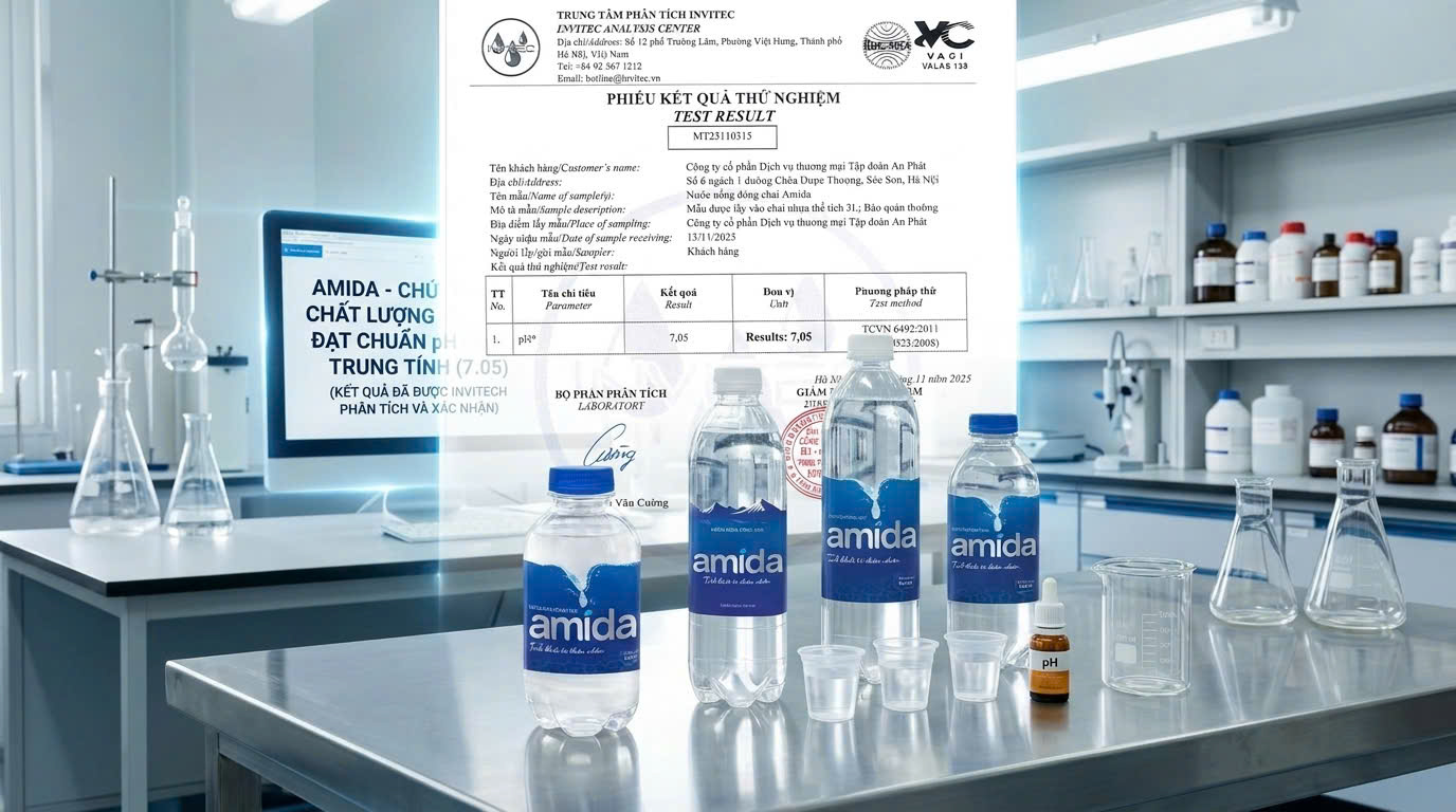 Nước uống đóng chai Amida: Giải pháp bù nước an toàn- Ảnh 1. Nước uống đóng chai Amida: Giải pháp bù nước an toàn- Ảnh 1.