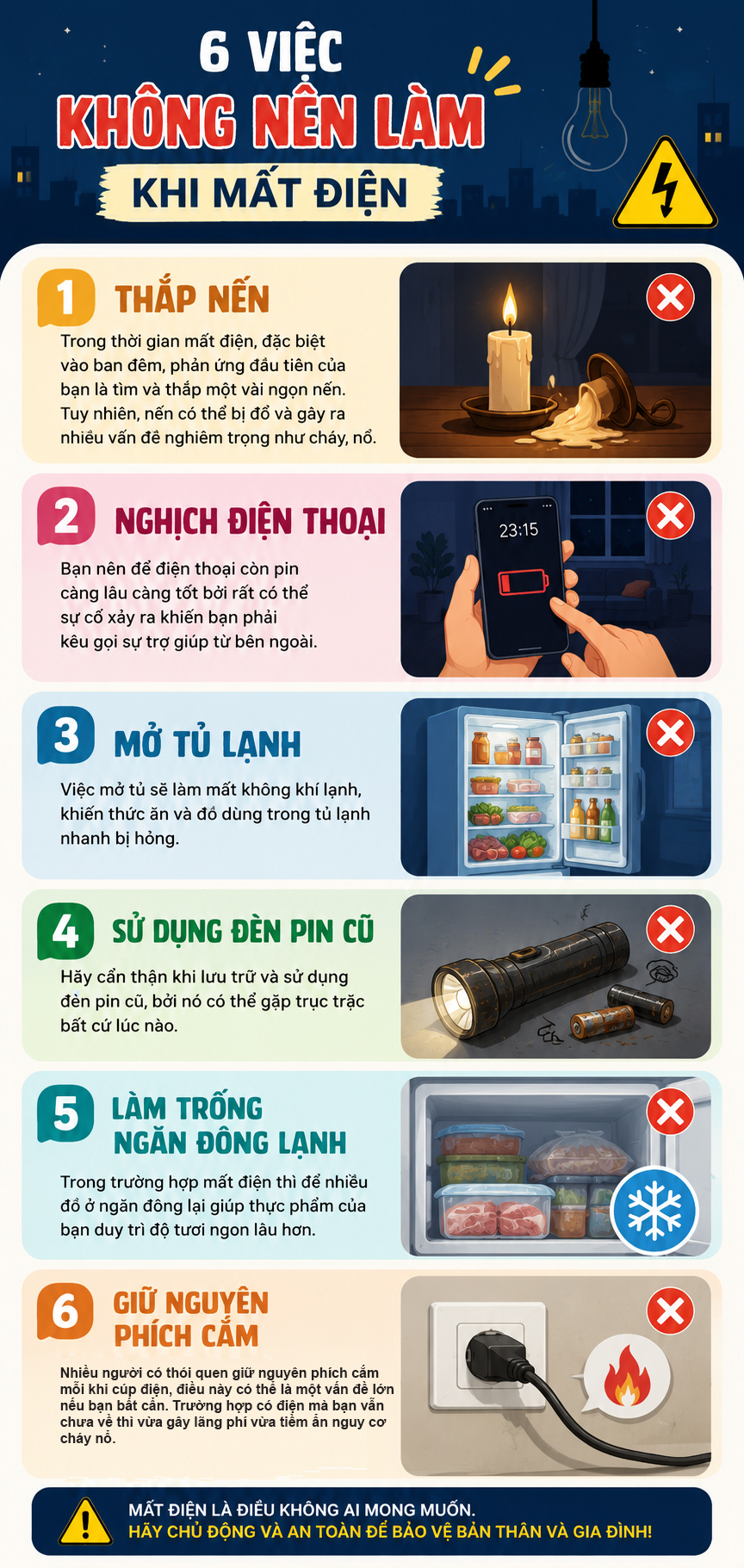 6 việc bạn cần tránh làm khi bị mất điện- Ảnh 1. mất điện