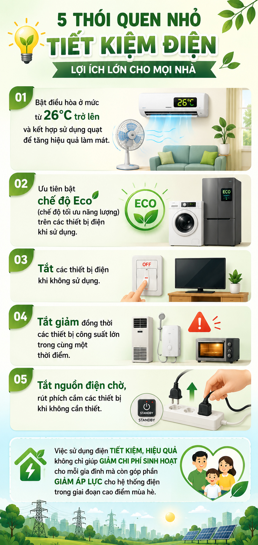 '2 bật 3 tắt' giúp hóa đơn tiền điện giảm đáng kể- Ảnh 1. '2 bật 3 tắt' giúp hóa đơn tiền điện giảm đáng kể- Ảnh 1.