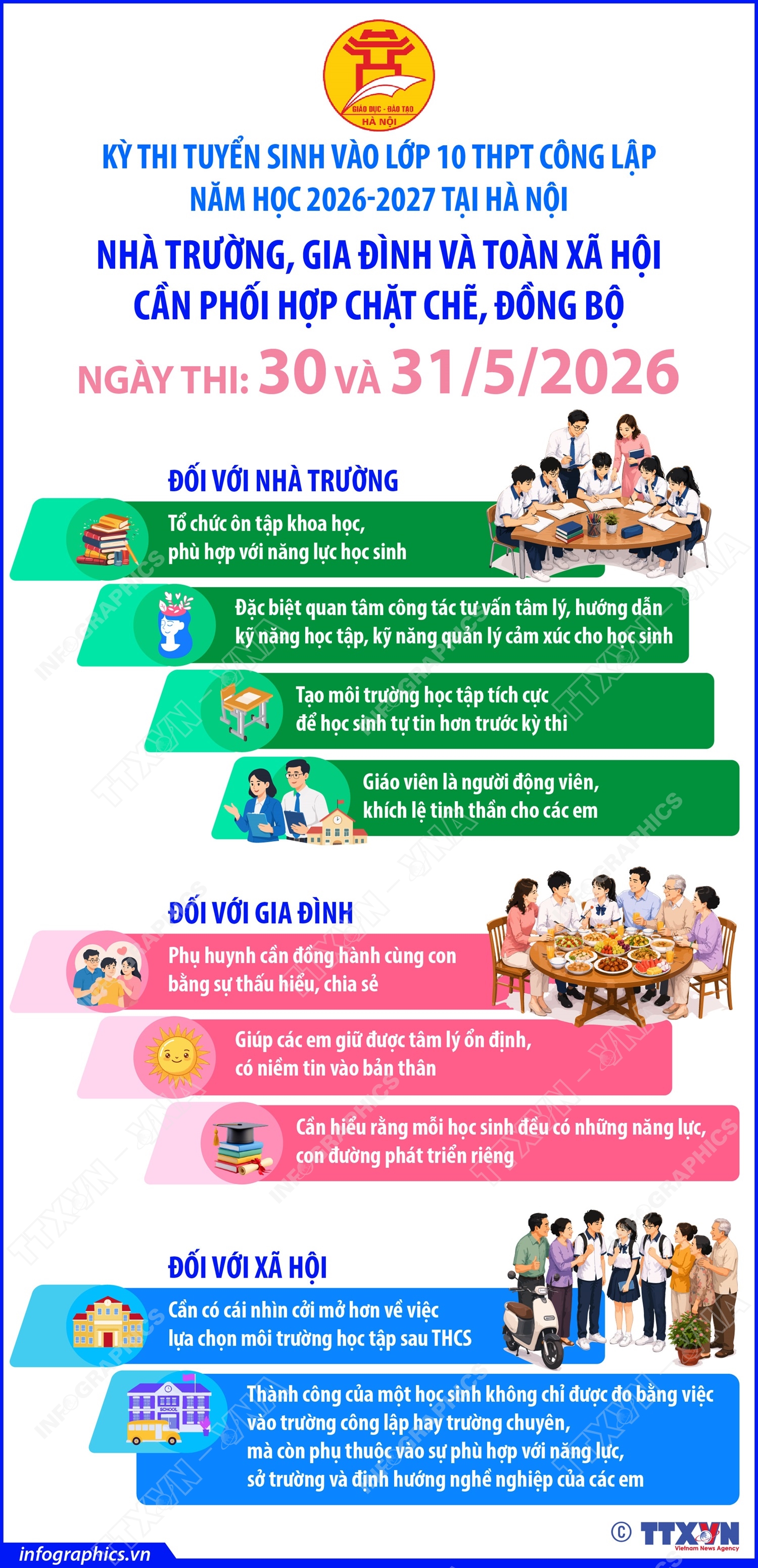 Kỳ thi tuyển sinh vào lớp 10 THPT: Cần sự đồng hành, chia sẻ và định hướng đúng cách- Ảnh 1. Kỳ thi tuyển sinh vào lớp 10 THPT: Cần sự đồng hành, chia sẻ và định hướng đúng cách- Ảnh 1.