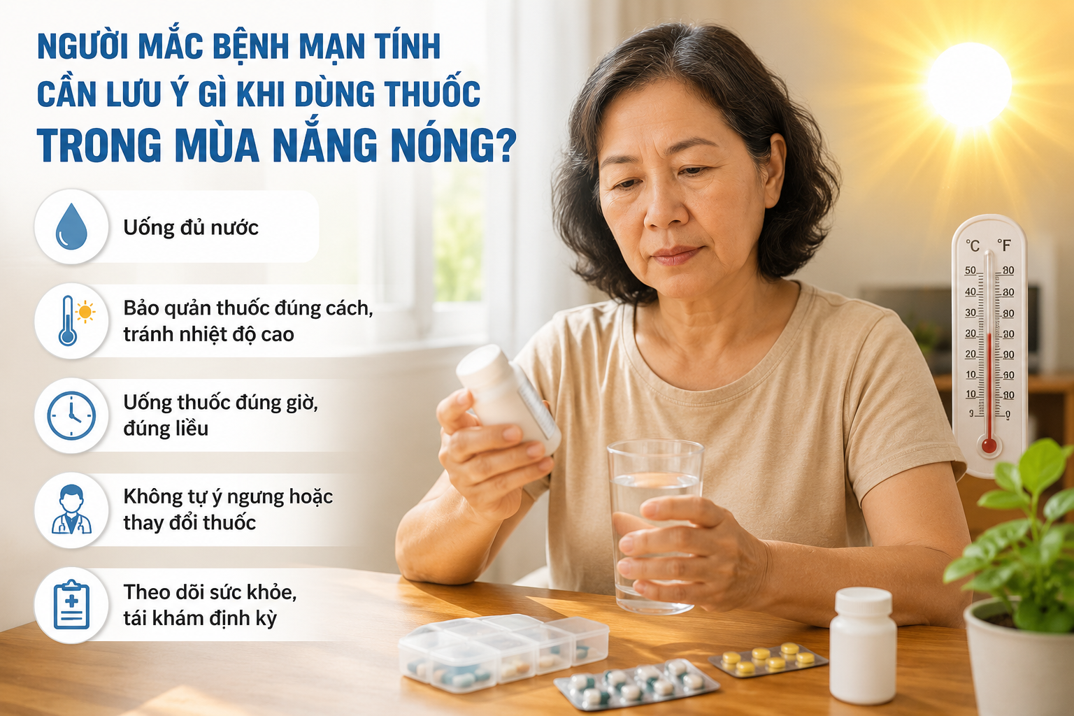 Nắng nóng có thể làm tăng nguy cơ tác dụng phụ thuốc ở người bệnh mạn tính- Ảnh 2. Nắng nóng có thể làm tăng nguy cơ tác dụng phụ thuốc ở người bệnh mạn tính- Ảnh 2.