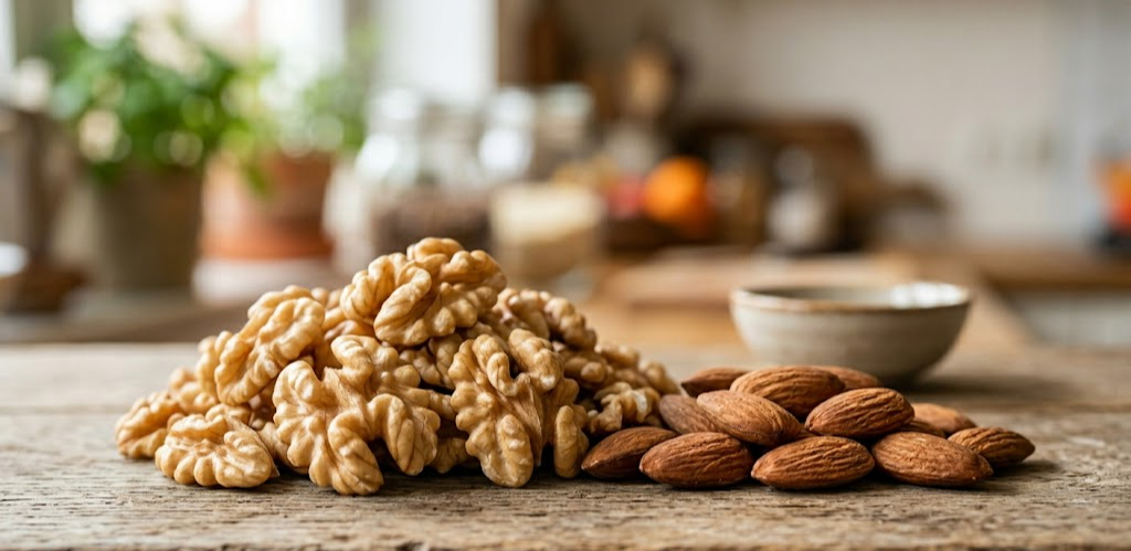 Các loại hạt óc chó và hạnh nhân: Loại nào tốt hơn cho huyết áp và cholesterol?- Ảnh 1. Các loại hạt óc chó và hạnh nhân: Loại nào tốt hơn cho huyết áp và cholesterol?- Ảnh 1.