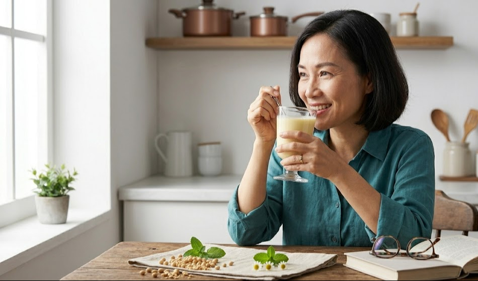5 lý do phụ nữ tuổi 40 nên uống sữa đậu nành để trẻ hoá da- Ảnh 2. 5 lý do phụ nữ tuổi 40 nên uống sữa đậu nành để trẻ hoá da- Ảnh 2.