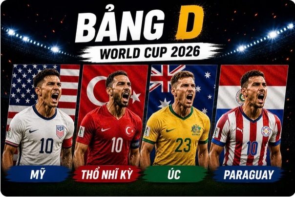 Lịch thi đấu World Cup 2026 bảng D: Mỹ, Paraguay, Australia, Thổ Nhĩ Kỳ- Ảnh 1. Lịch thi đấu World Cup 2026 bảng D: Mỹ, Paraguay, Australia, Thổ Nhĩ Kỳ- Ảnh 1.