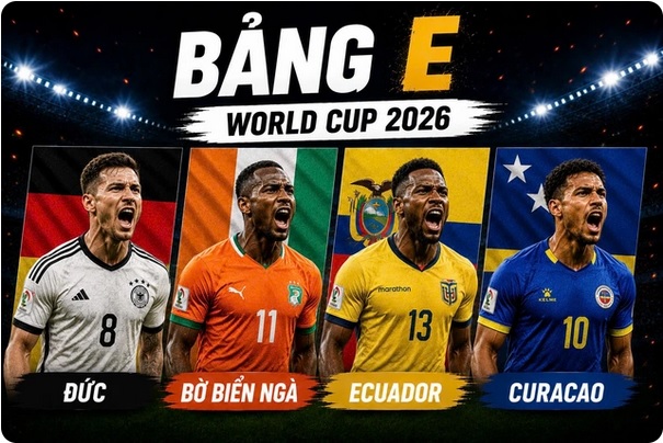 Lịch thi đấu World Cup 2026 bảng E: Đức, Ecuador, Bờ Biển Ngà, Curacao- Ảnh 1. Lịch thi đấu World Cup 2026 bảng E: Đức, Ecuador, Bờ Biển Ngà, Curacao- Ảnh 1.