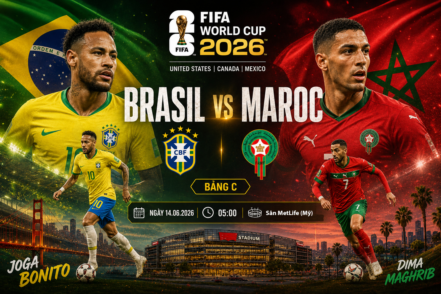 Nhận định và dự đoán kết quả trận Brasil vs Maroc tại World Cup 2026 - Ảnh 1. Nhận định và dự đoán kết quả trận Brasil vs Maroc tại World Cup 2026 - Ảnh 1.