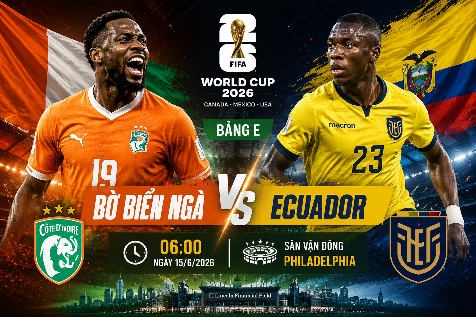 Nhận định trận Bờ Biển Ngà vs Ecuador: Cuộc chiến giành vé World Cup 2026 - Ảnh 1. Nhận định trận Bờ Biển Ngà vs Ecuador: Cuộc chiến giành vé World Cup 2026 - Ảnh 1.