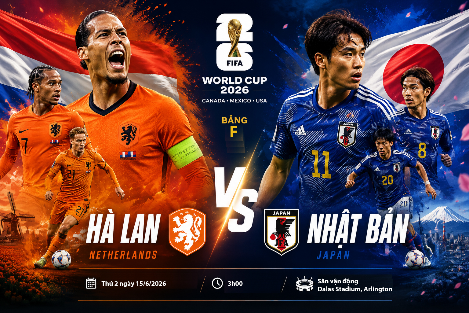 Nhận định, dự đoán tỉ số trận Hà Lan vs Nhật Bản: Cơn lốc màu da cam đối đầu với kỷ luật Samurai - Ảnh 1.