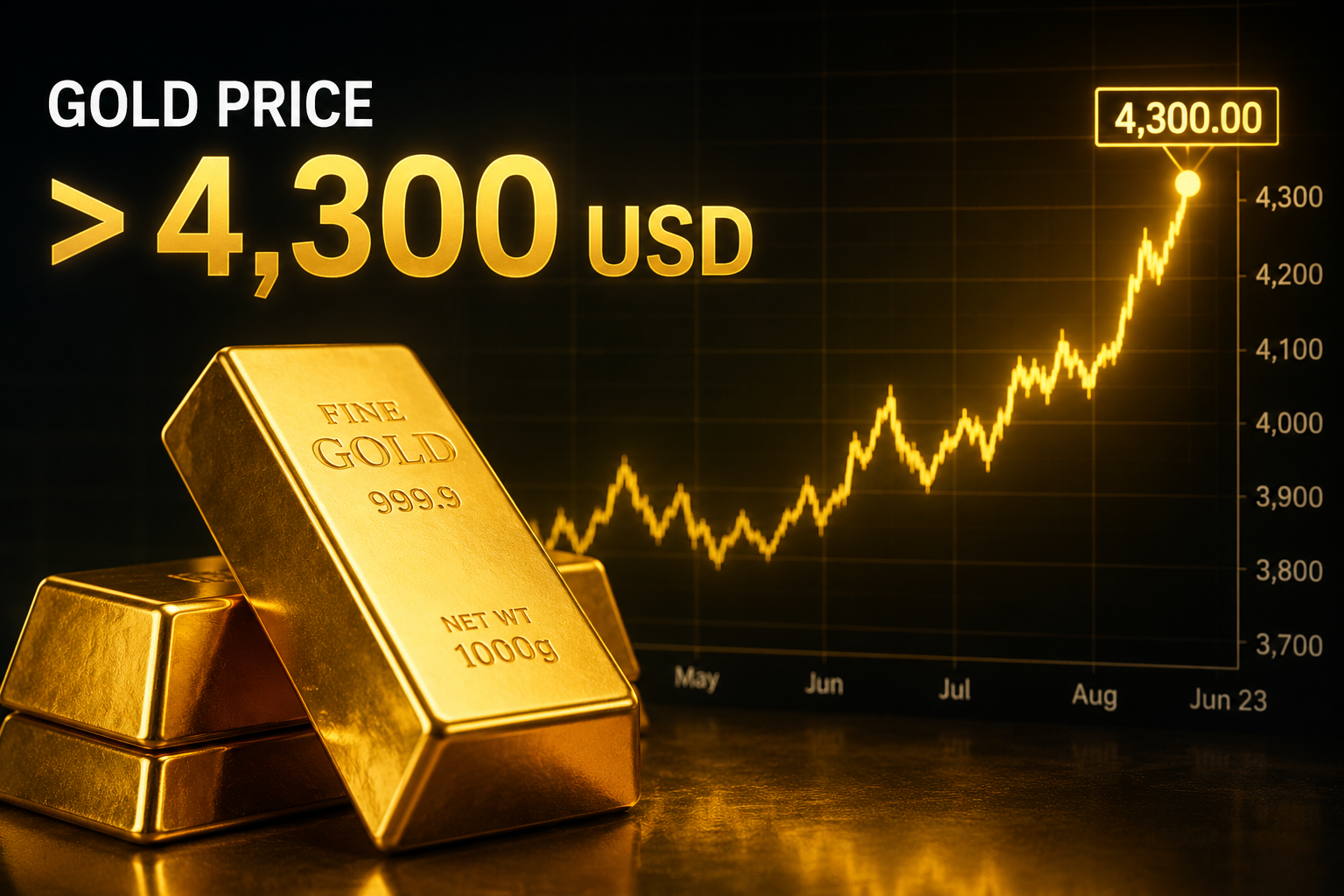Giá vàng thế giới sáng 16/6 vượt 4.300 USD, trong khi bạc cũng vượt 70 USD- Ảnh 1. Giá vàng thế giới sáng 16/6 vượt 4.300 USD, trong khi bạc cũng vượt 70 USD- Ảnh 1.