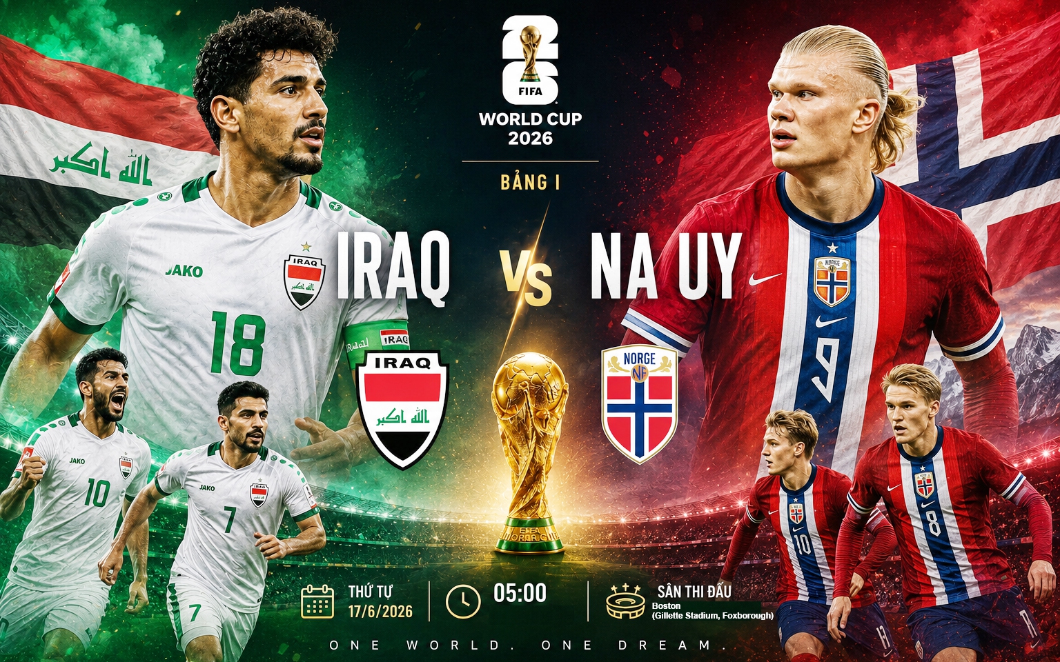 Kênh và link xem trực tiếp Iraq vs Na Uy - World Cup 2026 ngày 17/6- Ảnh 4. Kênh và link xem trực tiếp Iraq vs Na Uy - World Cup 2026 ngày 17/6- Ảnh 4.