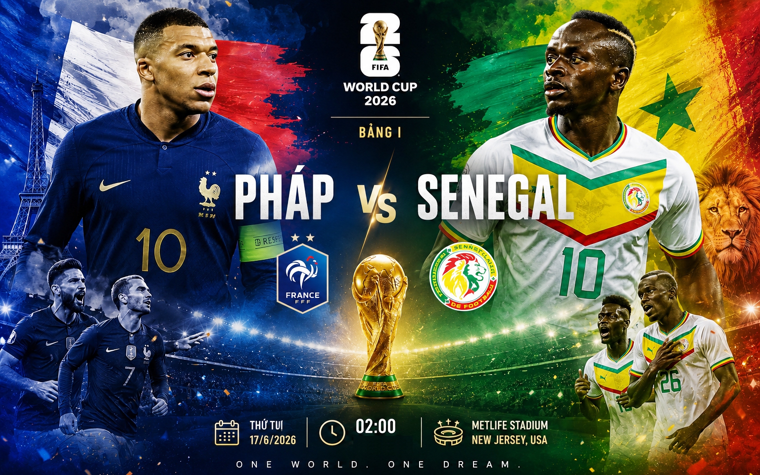 Kênh và link xem trực tiếp Pháp vs Senegal - World Cup 2026 ngày 17/6- Ảnh 3. Kênh và link xem trực tiếp Pháp vs Senegal - World Cup 2026 ngày 17/6- Ảnh 3.