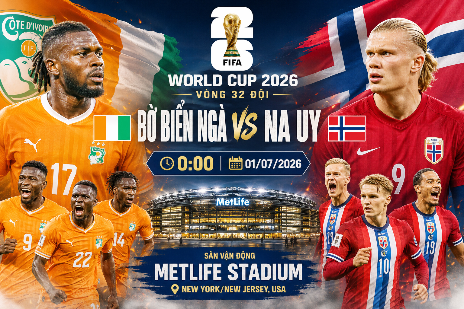 Nhận định, dự đoán tỉ số Bờ Biển Ngà vs Na Uy: 'Quái thú' Haaland đối đầu khối thép châu Phi- Ảnh 2.